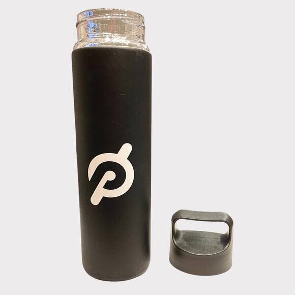 PELOTON Glass water bottle with silicone black wrap, 20 oz - Picture 2 of 4